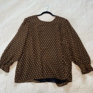Elegant Black and Brown Women's Top